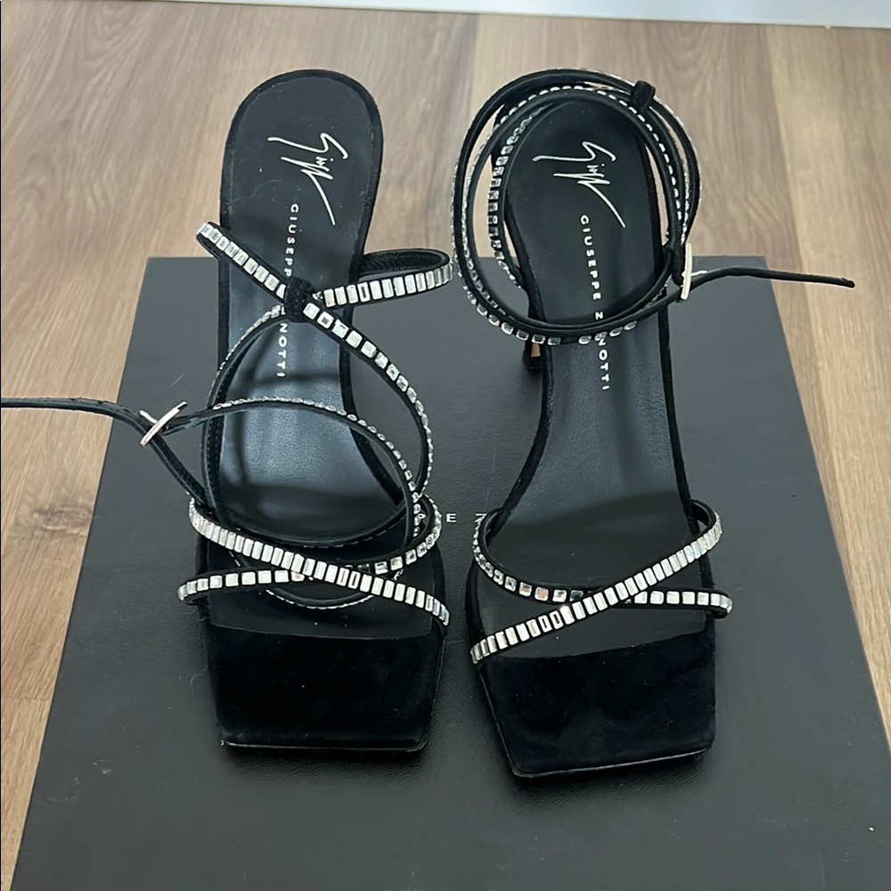 Giuseppe Zanotti Black Rhinestone Heels
